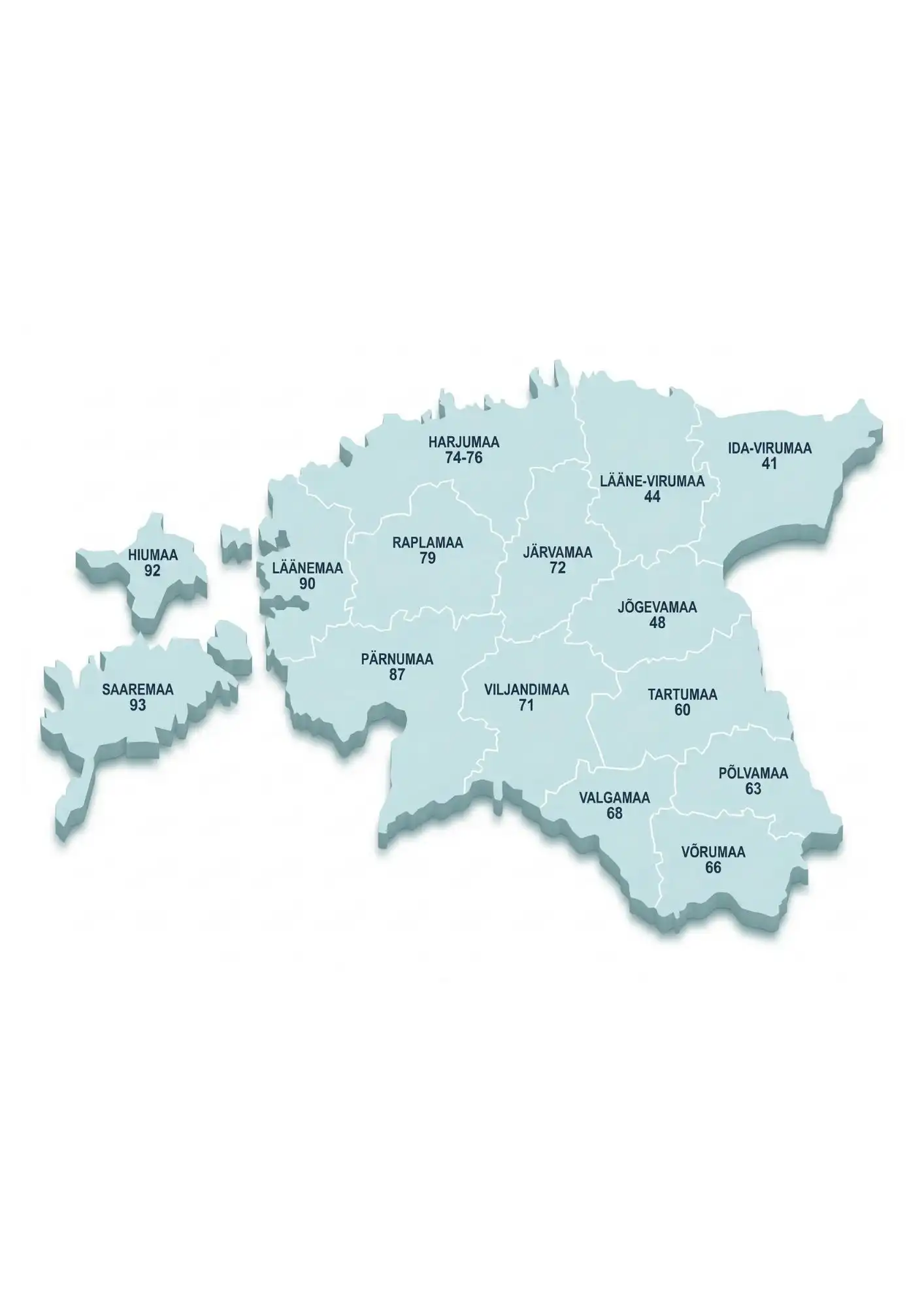 Postcode map of Estonia