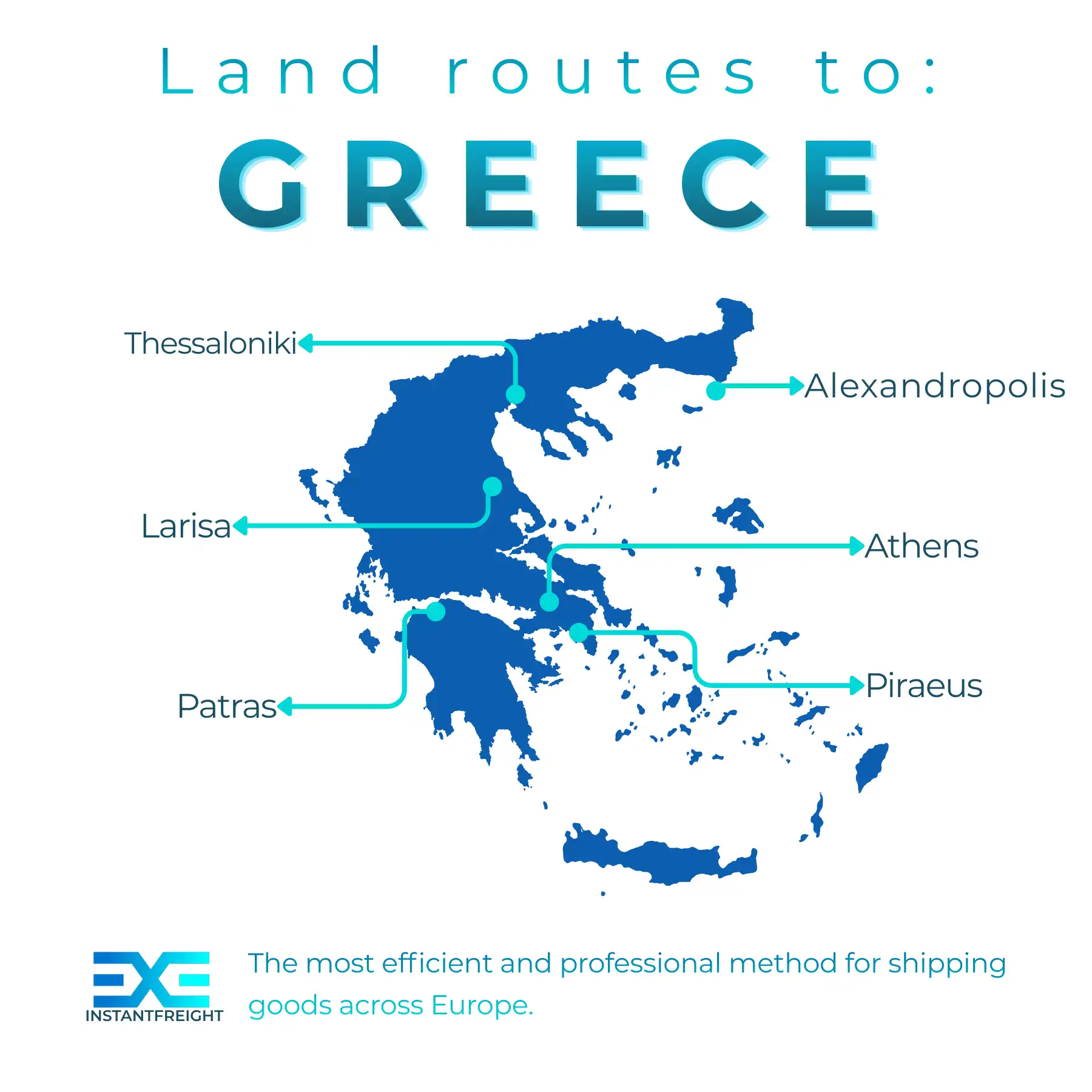 Infographic of freight transport to Greece
