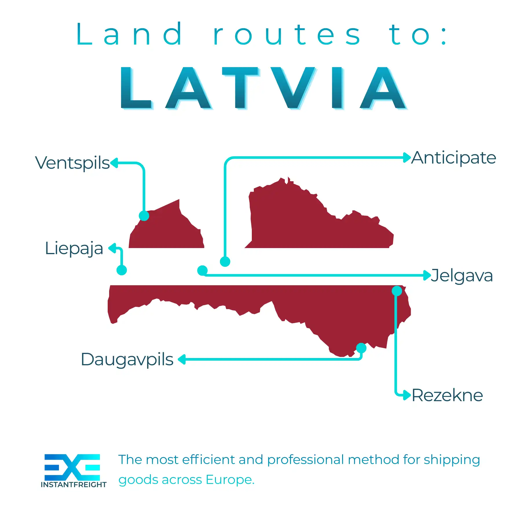Infographic of freight transport to Latvia