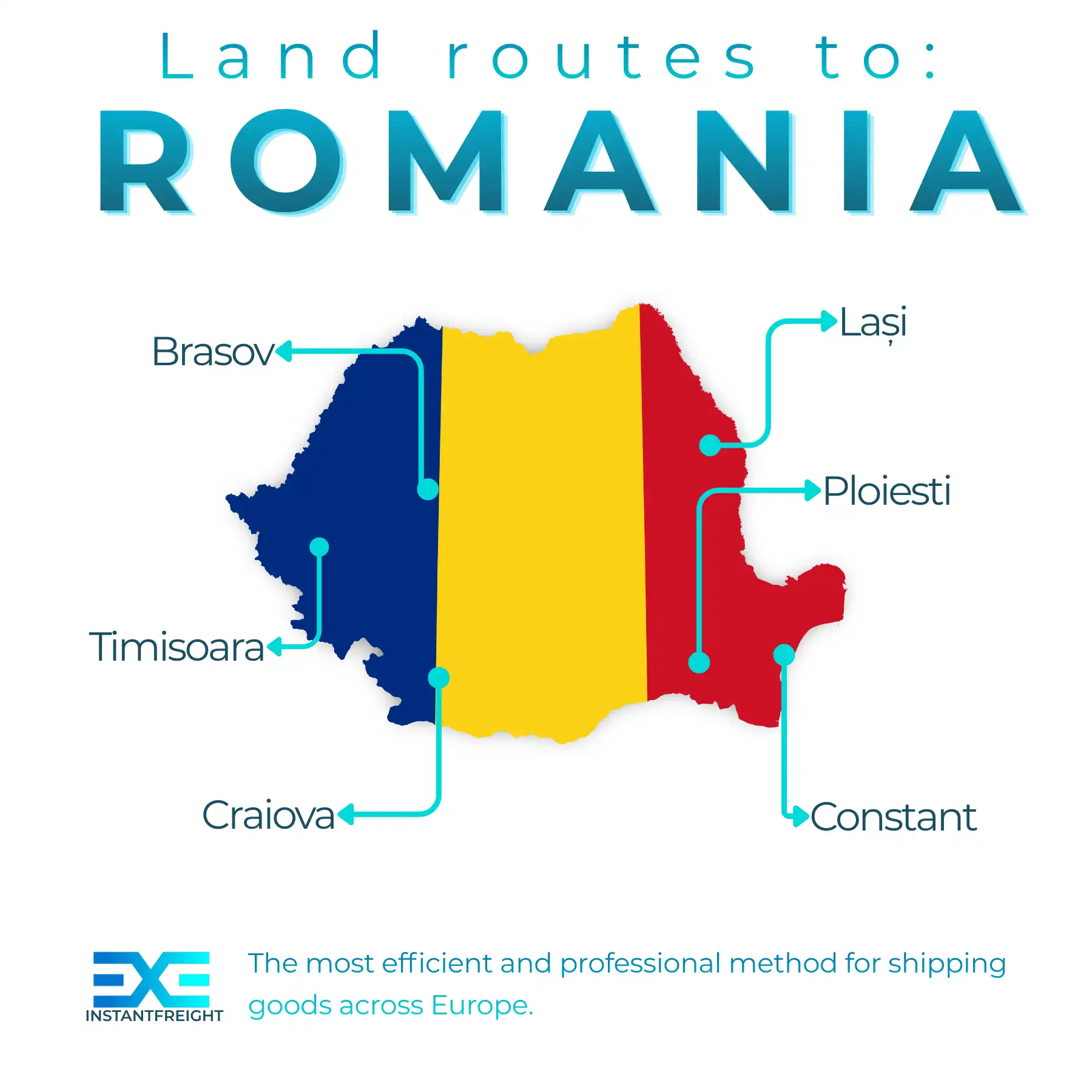 Infographic of freight transport to Romania